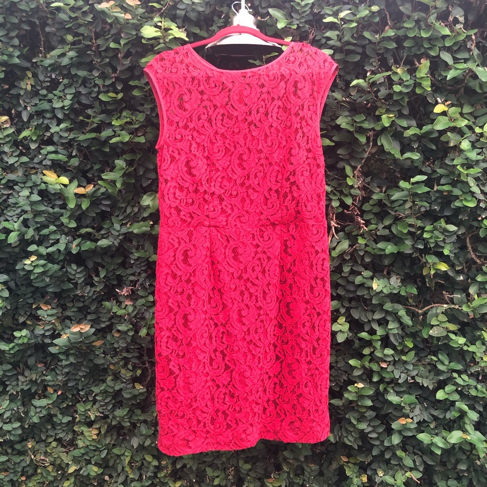 Banana Republic Red Lace Sheath Dress